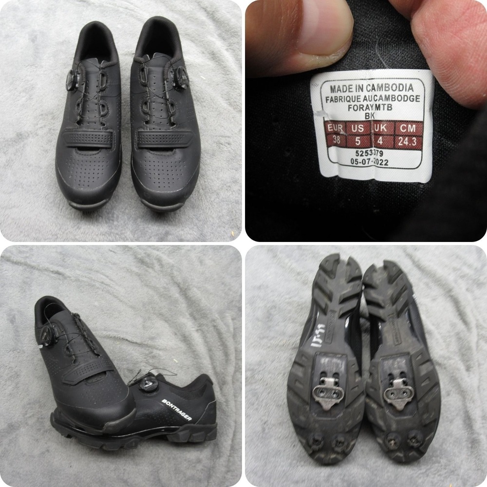 Bontrager Foray MTB Cycling Shoes‎ Womens 5 Black Mountain Bike 2-Bolt Cleats